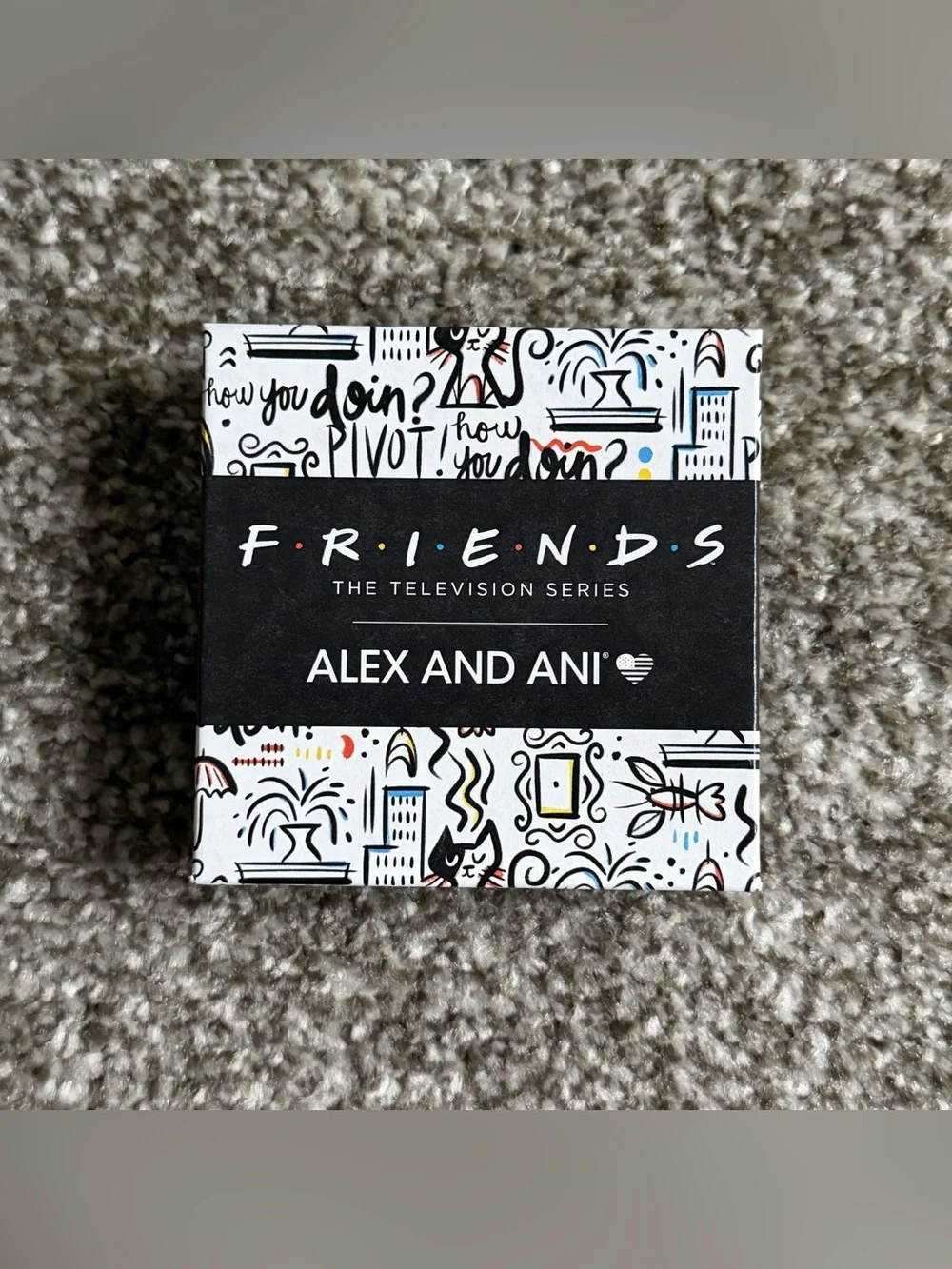 Alex and Ani I’d Rather Be Watching Friends Couch Charm Set of 3 Bangles NEW